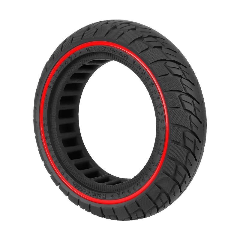 Ninebot Max G30 Solid Rubber Scooter Tire 10 Inch By 2.5 Red Line