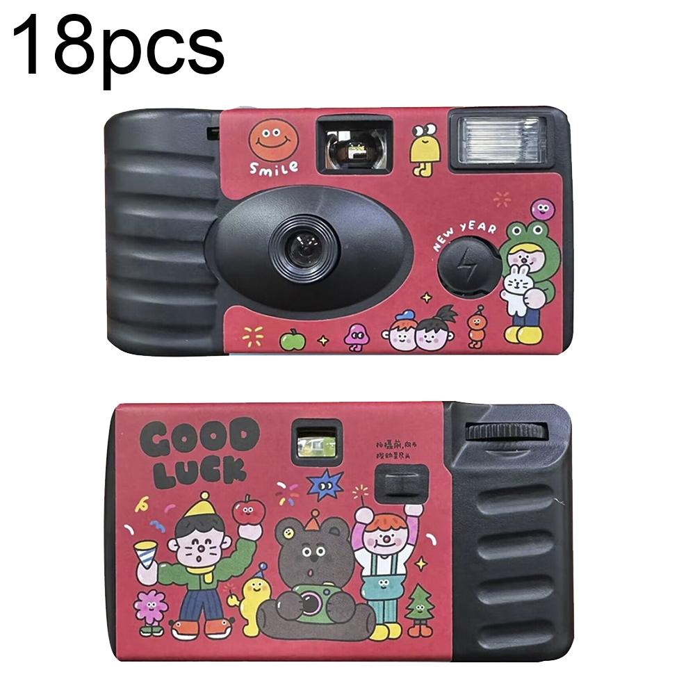 18 Retro Film Red Camera Stickers Waterproof Decorative Designs For Cameras