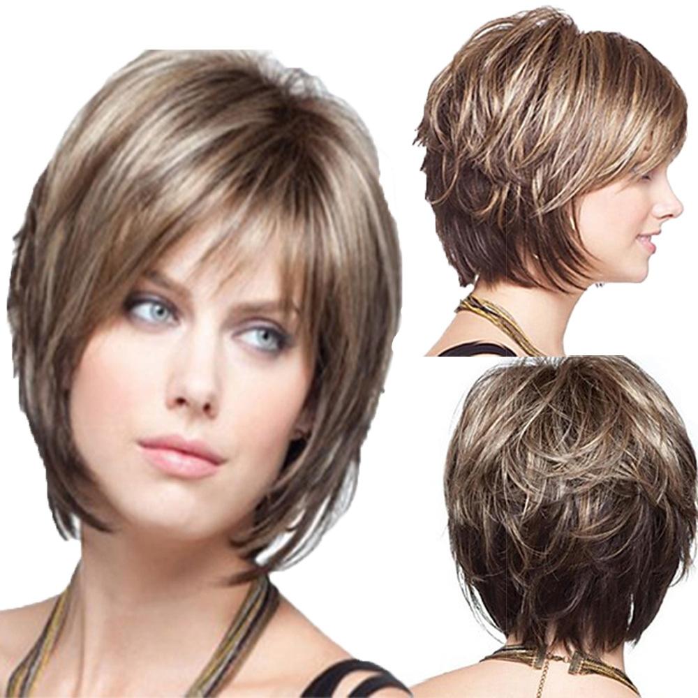 Short Curly Silk Wig In Mixed Colour For Versatile Hair Styling