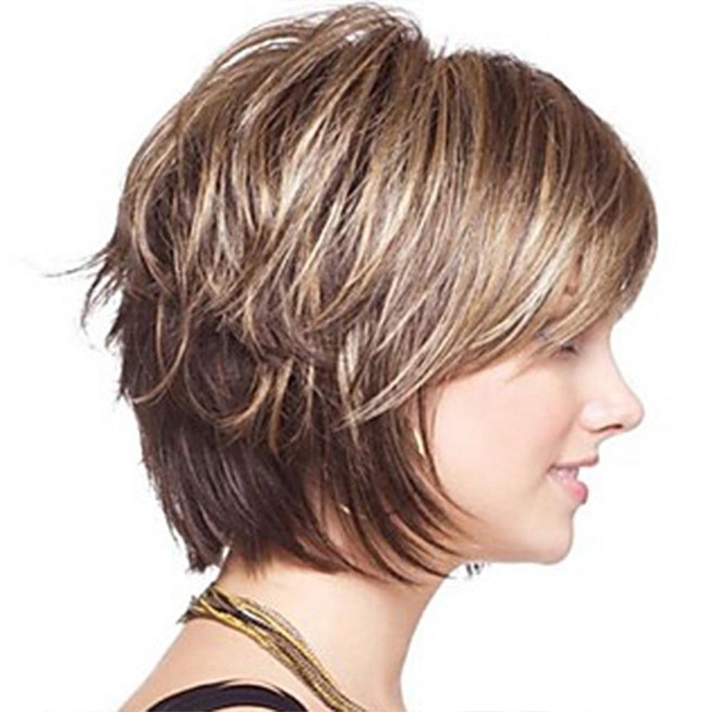 Short Curly Silk Wig In Mixed Colour For Versatile Hair Styling
