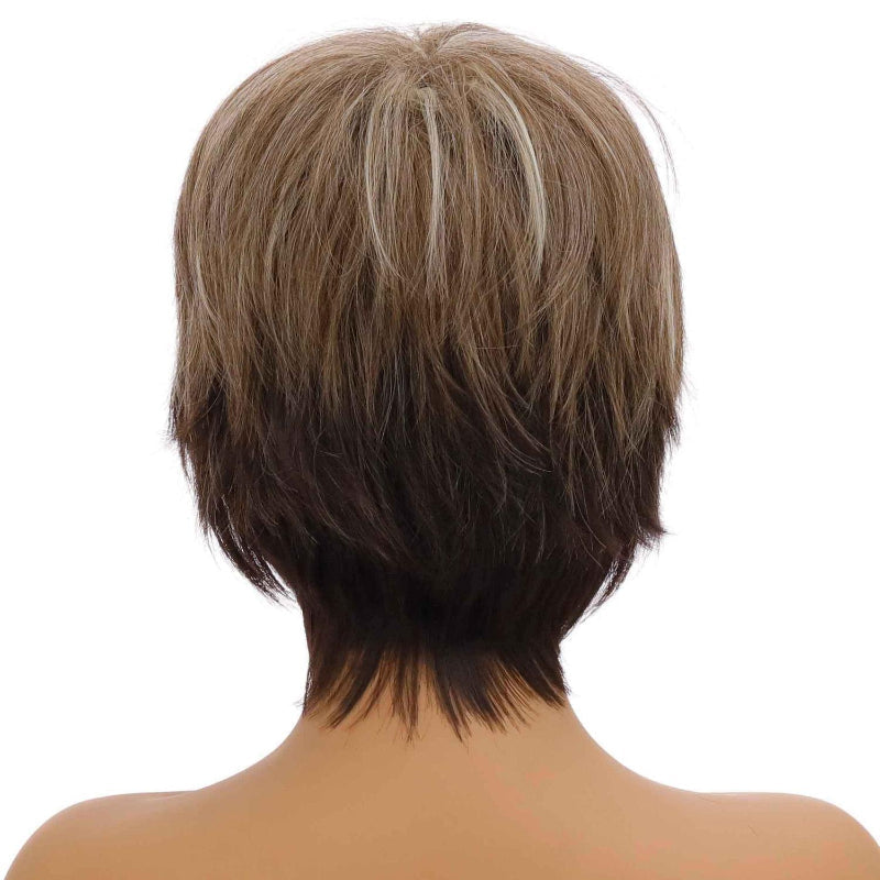 Curly Short Hair Wig Mixed Light Gold