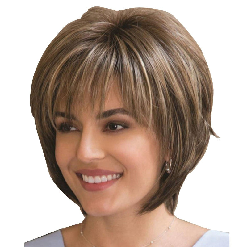 Curly Short Hair Wig Mixed Light Gold