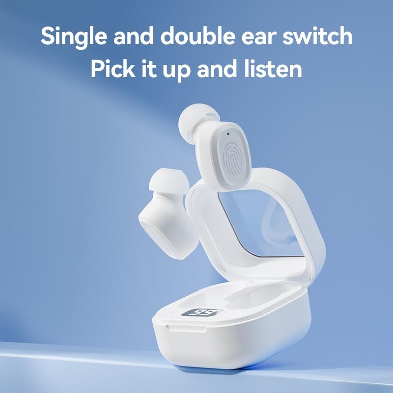 Black Wireless Earphones With Charging Case Compact Design And Bluetooth Connectivity