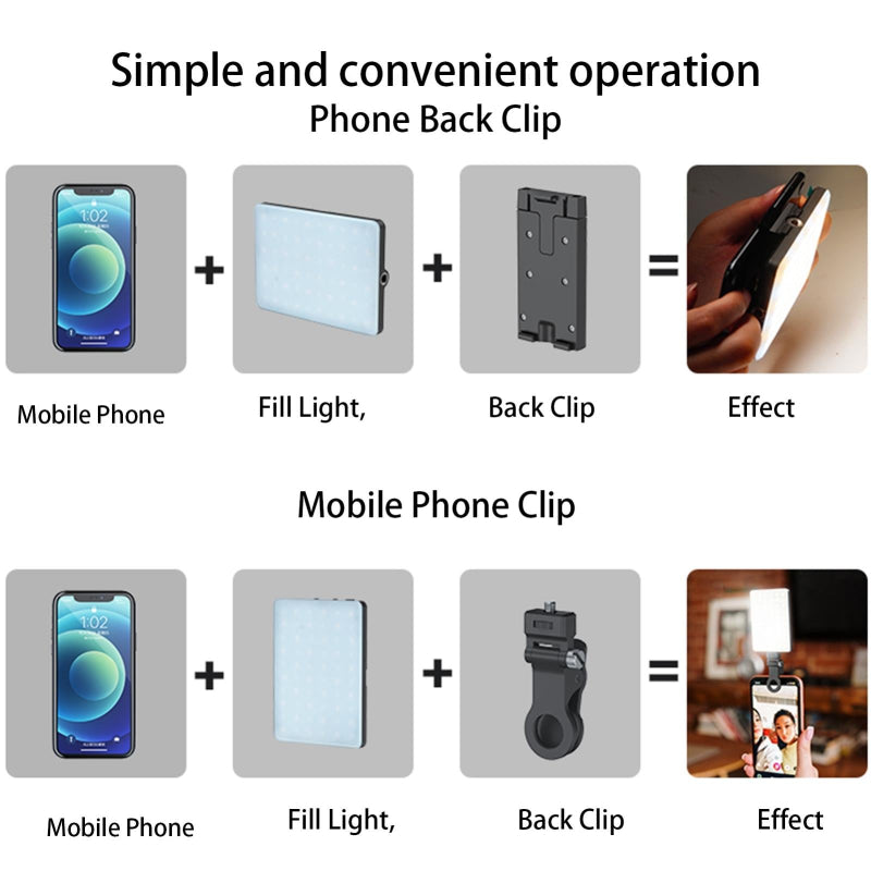5 Watt Mobile Phone Fill Light With Screen For Live Broadcast And Pocket Use