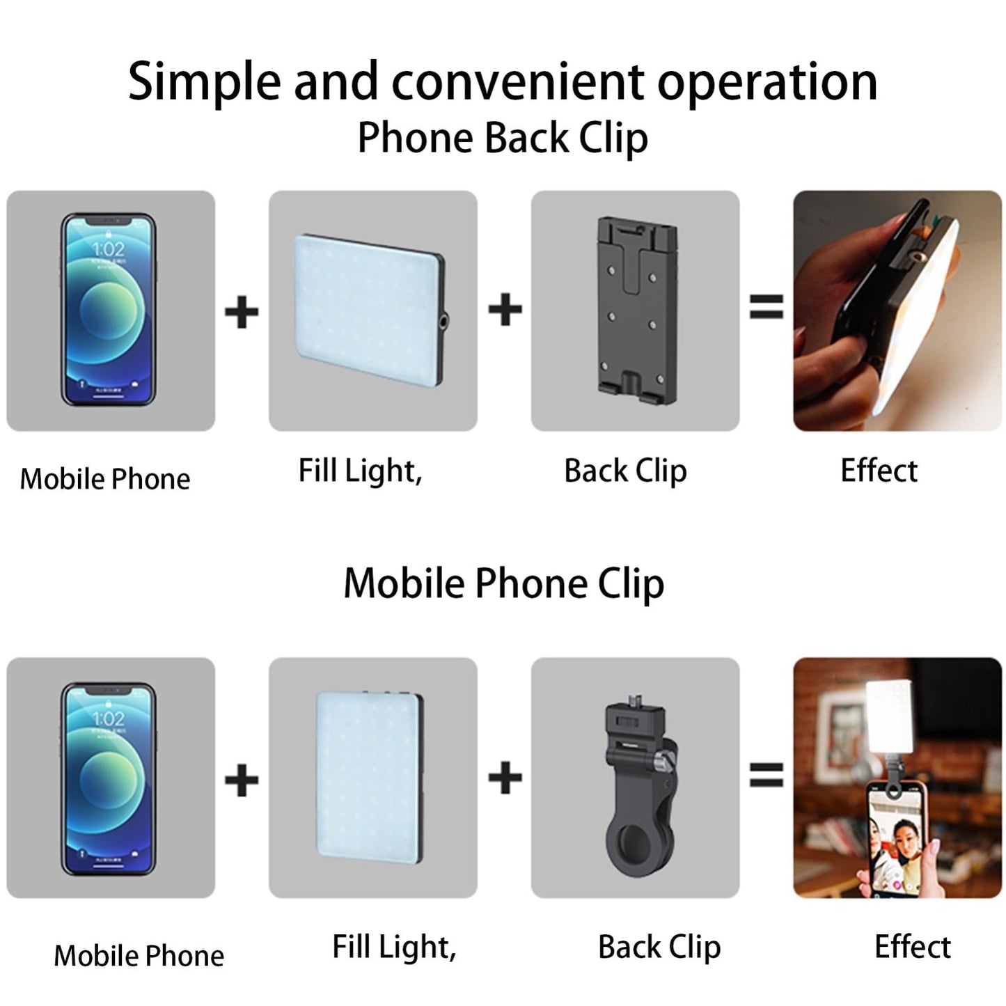 5 Watt Mobile Phone Fill Light For Live Broadcast With Adjustable Cool And Warm Settings