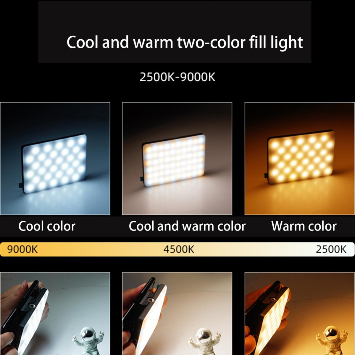 5 Watt Mobile Phone Fill Light For Live Broadcast With Adjustable Cool And Warm Settings