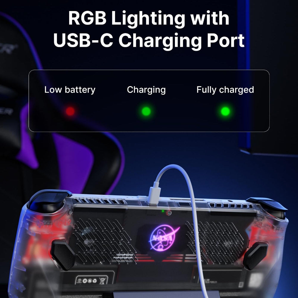 Rgb Transparent Back Plate For Asus Rog Ally Console With Tool Video Game Accessory