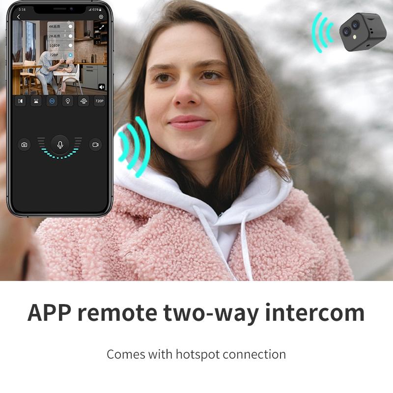 Wireless Dual Lens 4K Camera With Remote Monitoring And Hotspot Connection