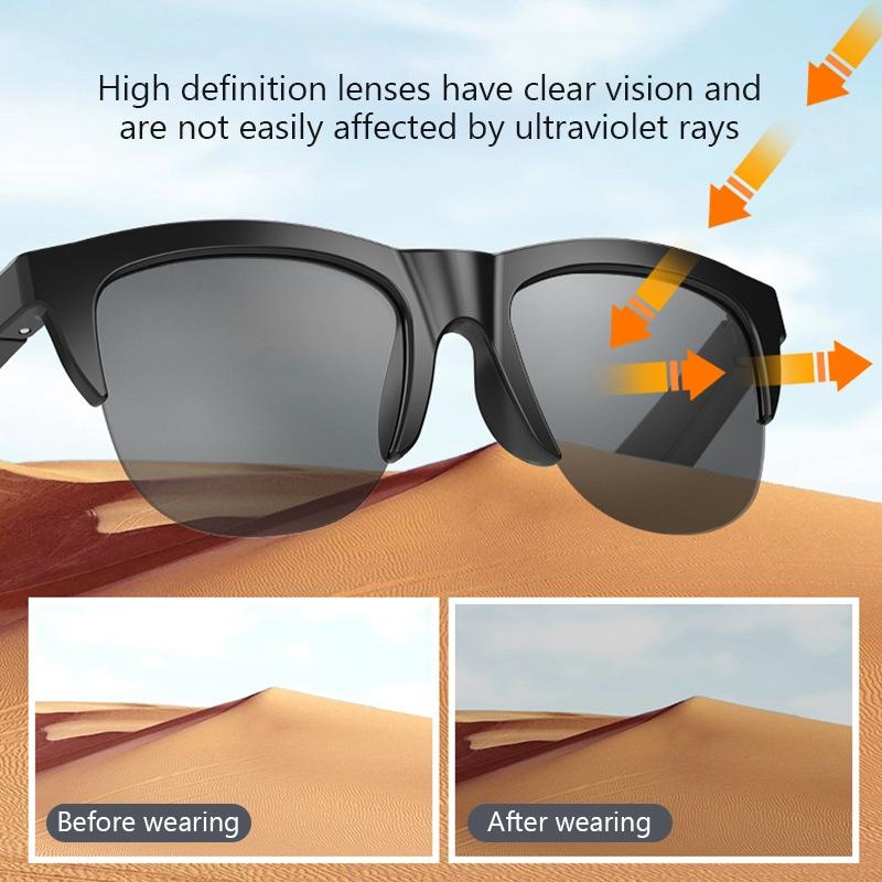 Bluetooth 5.3 Smart Sunglasses With Wireless Headset And Anti Glare Protection