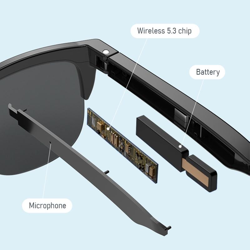 Bluetooth 5.3 Smart Sunglasses With Wireless Headset And Anti Glare Lenses