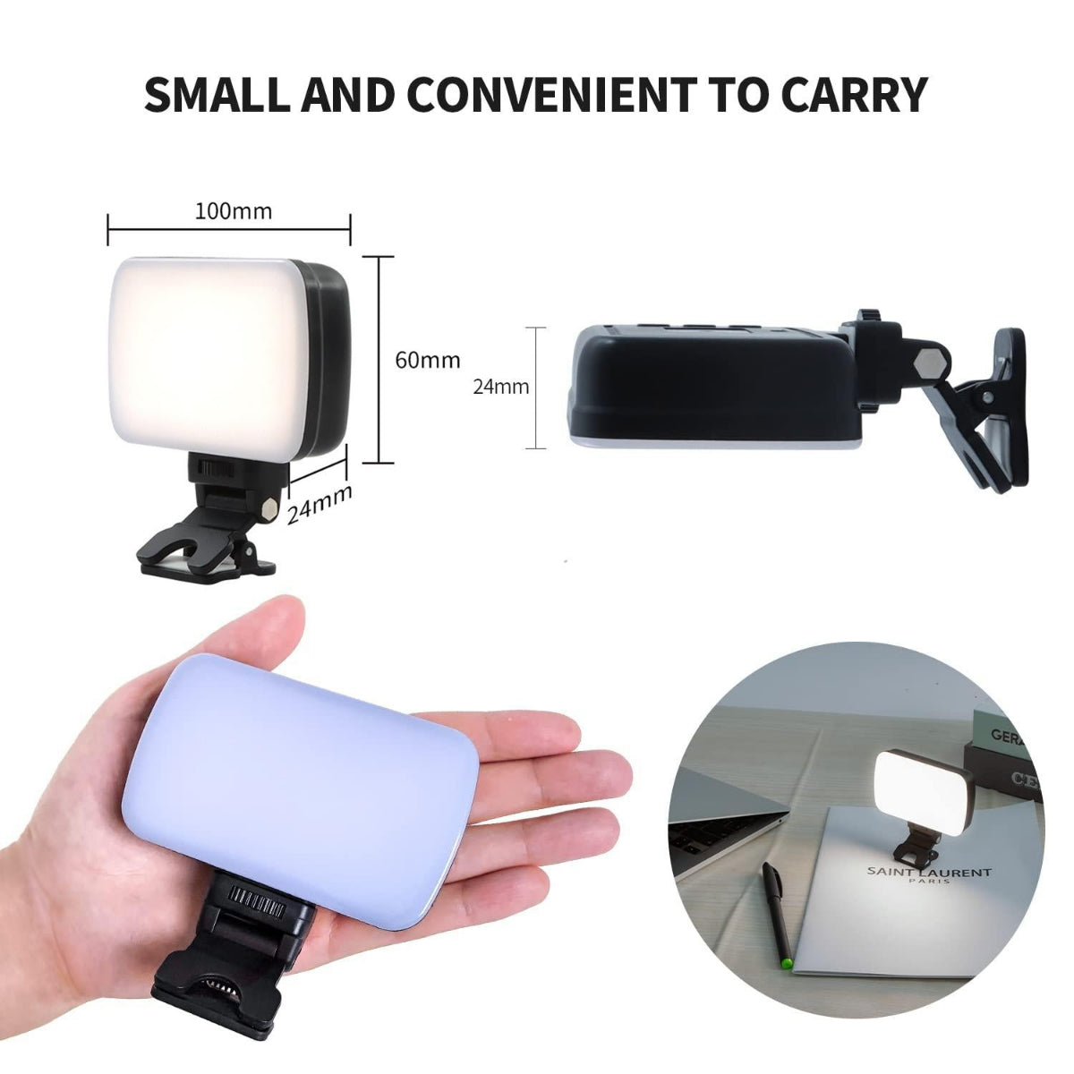 Rechargeable Video Conference Lighting With Three Colour Temperature Dimming