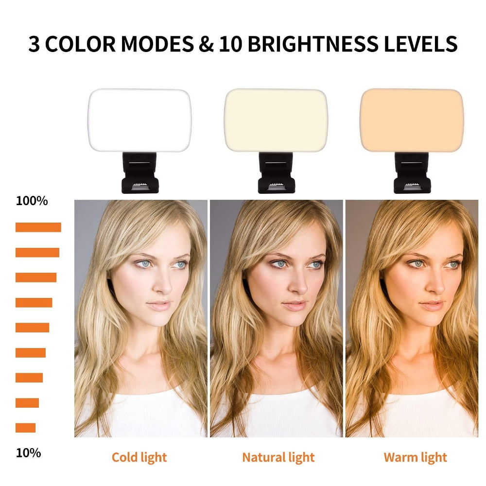 Rechargeable Video Conference Lighting With Three Colour Temperature Dimming