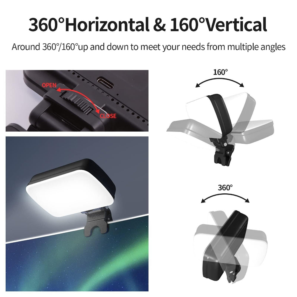 Rechargeable Video Conference Lighting With Three Colour Temperature Dimming
