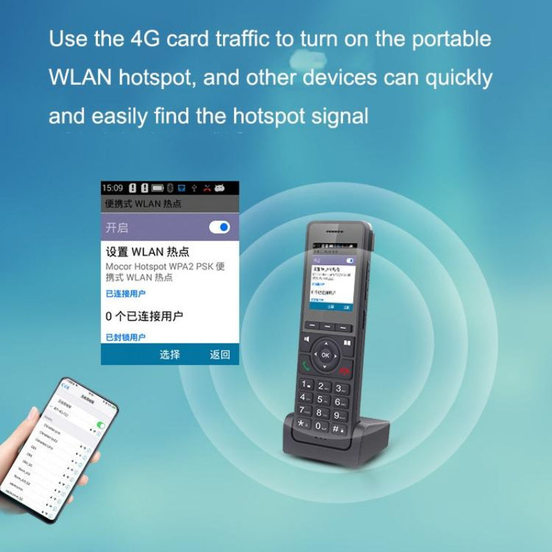 Wireless Handheld Voip Phone With Wifi And 4G Charging Base For Home Use