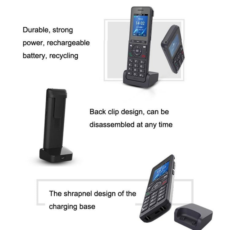 Wireless Handheld Voip Phone With Wifi And 4G Charging Base For Home Use
