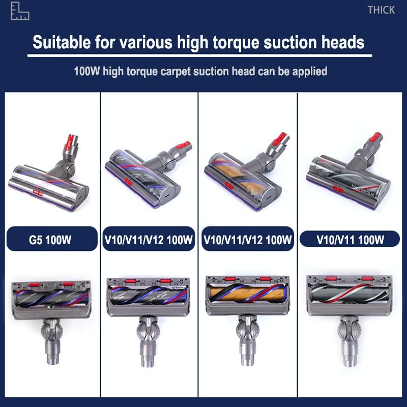 Powerful 100 Watt Suction Head For Dyson V10 And V11 With Ball Wheels