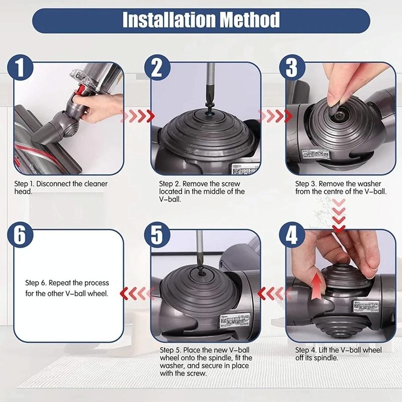 Powerful 100 Watt Suction Head For Dyson V10 And V11 With Ball Wheels