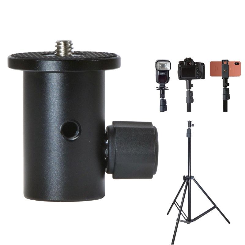 Camera Light Stand Conversion Head With 1/4 Inch Mount And Umbrella Holder