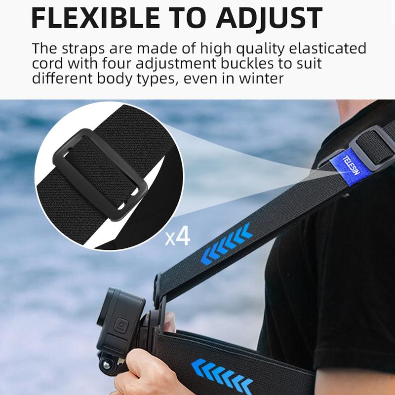 Action Camera Chest Strap Mount Belt For Enhanced Stability And Comfort