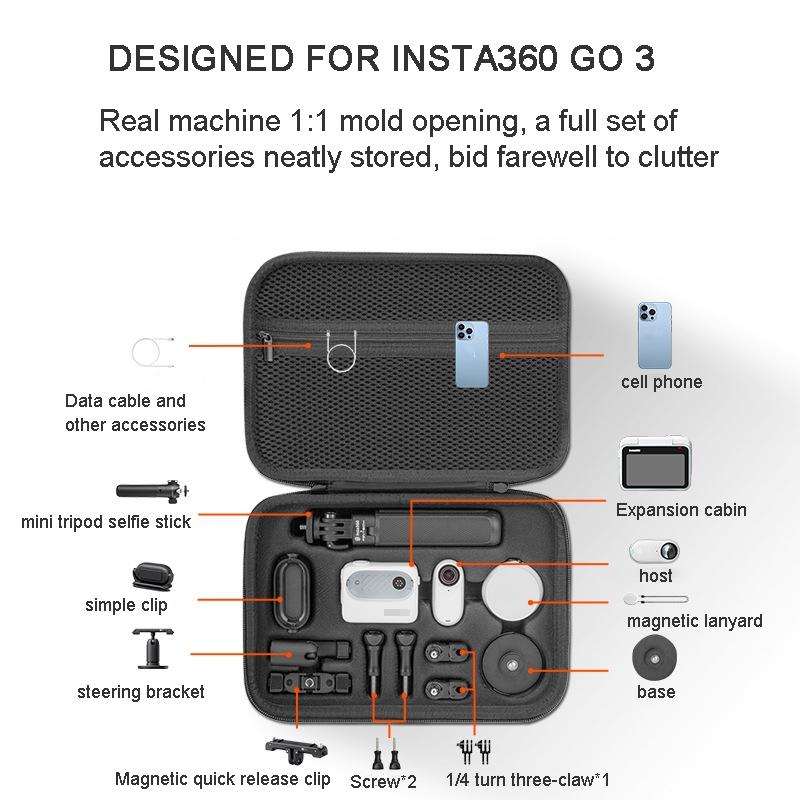 Travel Bag For Insta360 Go Complete Carrying Case 25.5 X 17.5 Centimetres
