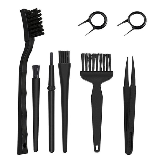 8 Piece Anti Static Computer Cleaning Brush And Tweezer Set For Electronics