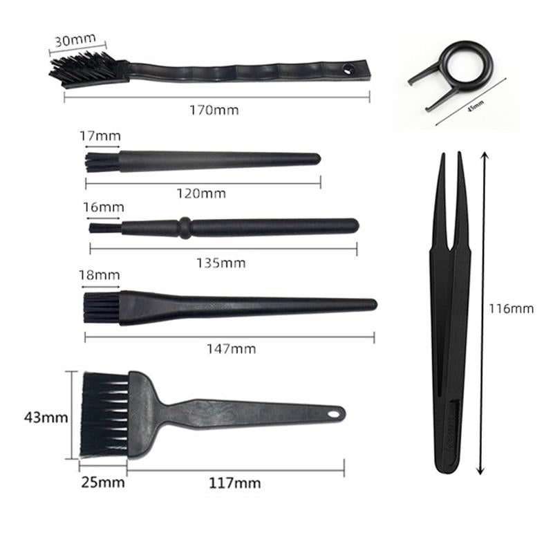 8 Piece Anti Static Computer Cleaning Brush And Tweezer Set For Electronics