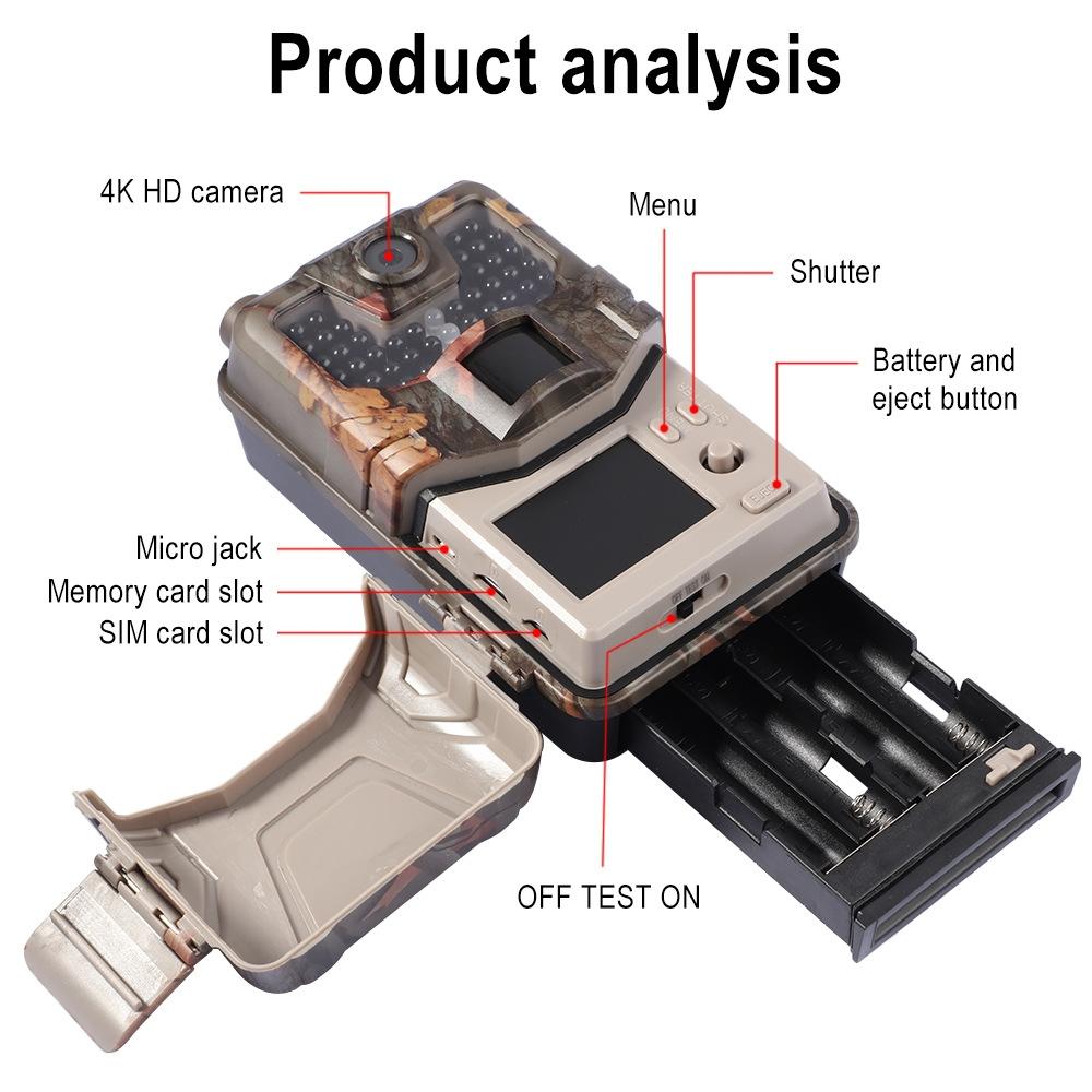 36 Megapixel 4K 4G Hunting Camera With App Control For Remote Viewing