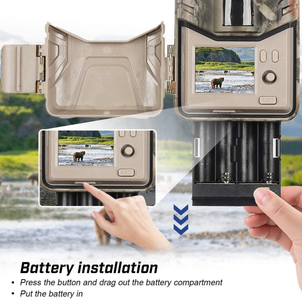 20 Megapixel 2K Wildlife Hunting Trail Camera With Night Vision And 4G Cellular Surveillance
