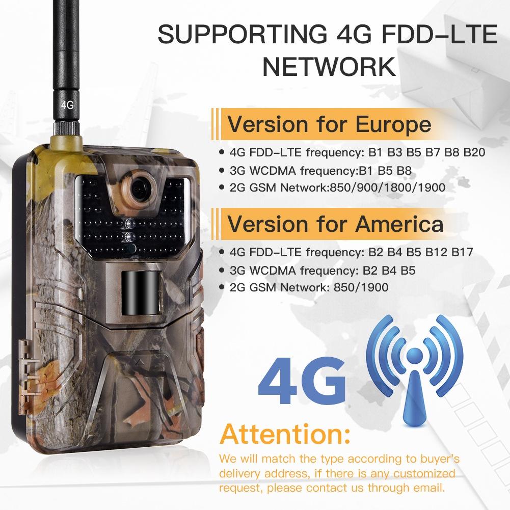 20 Megapixel 2K Wildlife Hunting Trail Camera With Night Vision And 4G Cellular Surveillance