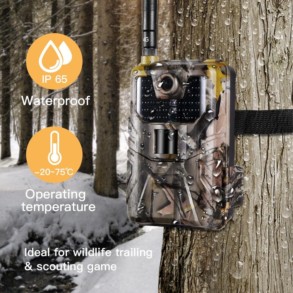 20 Megapixel 2K Wildlife Hunting Trail Camera With Night Vision And 4G Cellular Surveillance