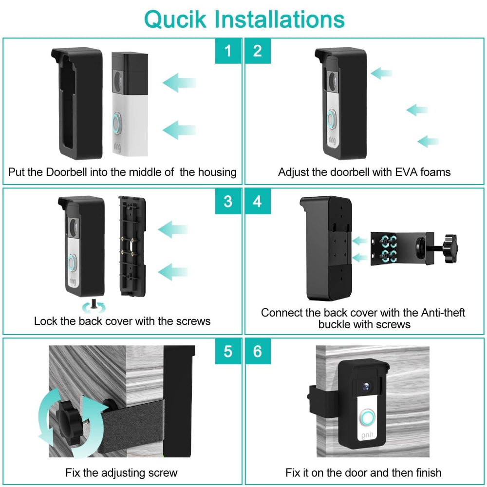 Universal Anti Theft Overhead Bracket For Blink And Google Ring Doorbell