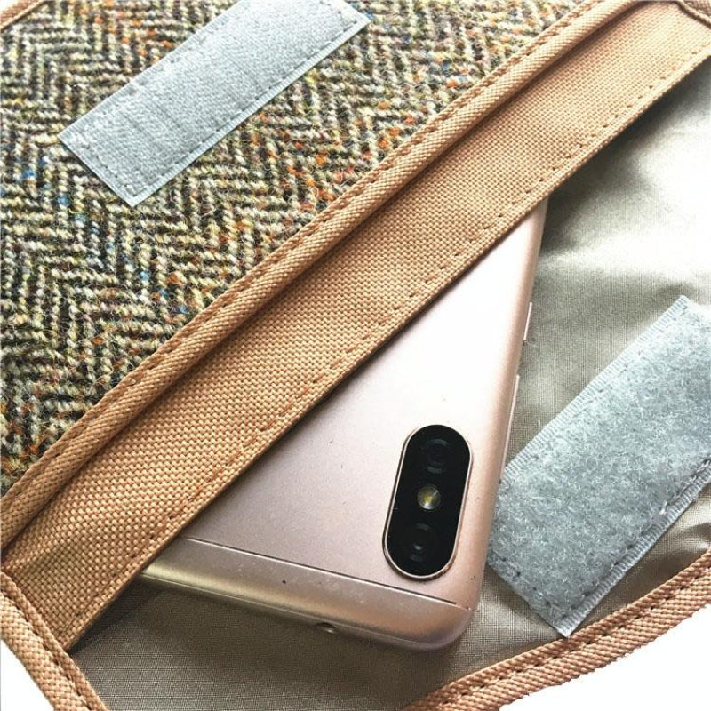 Double Layer Tweed Signal Shielding Bag For Mobile Phone Protection