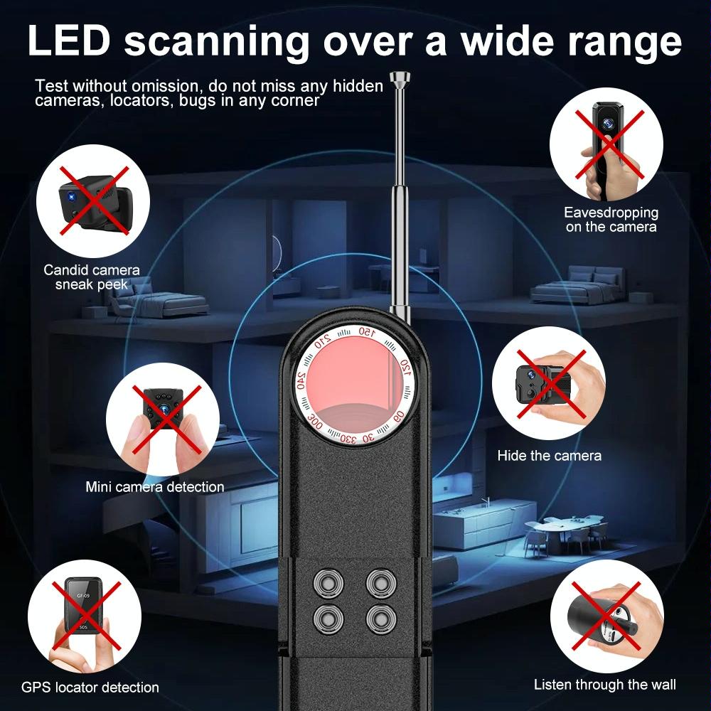 Wireless Anti Eavesdropping Loctor Technology Detector With Alarm For Enhanced Privacy Protection