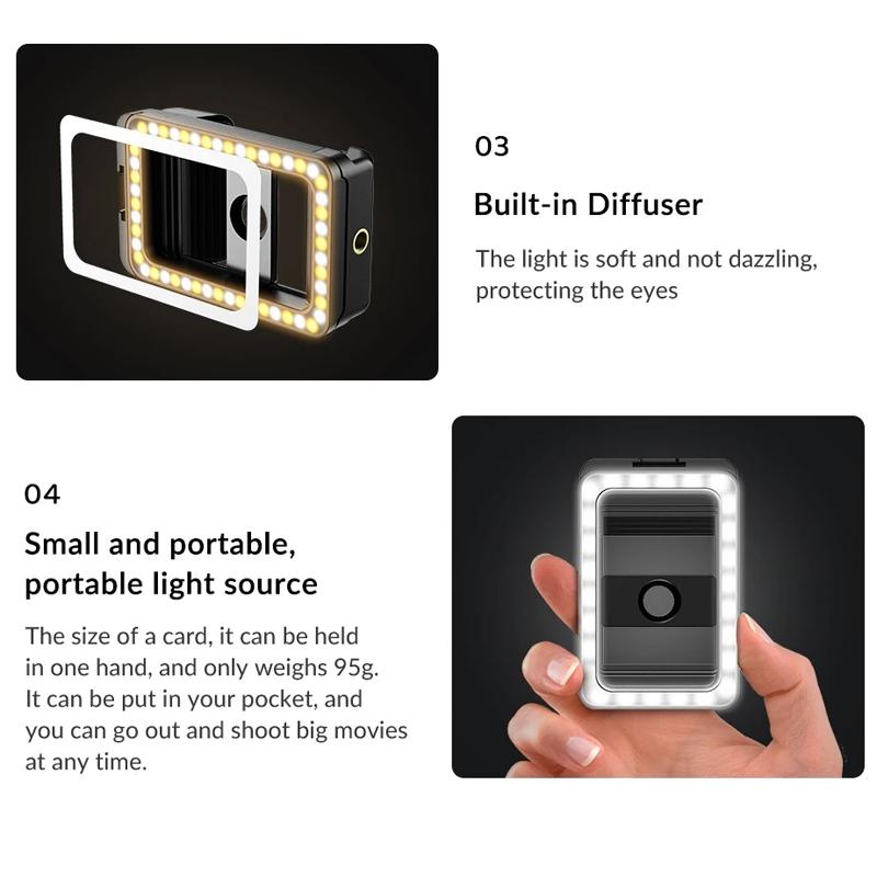 Universal Mobile Phone Clip With Multifunctional Fill Light And Thread Interface