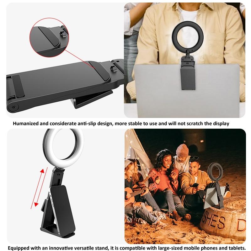 Desktop Ring Fill Light With Multi Function Bracket And Adjustable Brightness