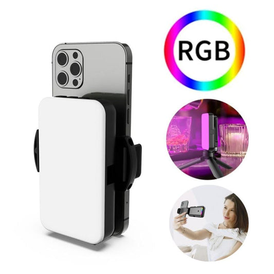 Foldable Rgb Fill Light With Phone Clip And Cold Shoe Interface