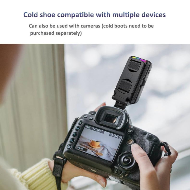 Foldable Rgb Fill Light With Phone Clip And Cold Shoe Interface