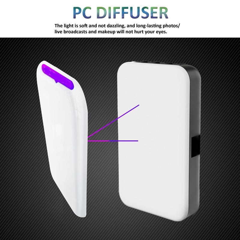 Foldable Rgb Fill Light With Phone Clip And Cold Shoe Interface