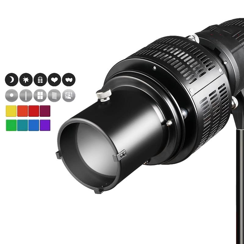 Optical Snoot For Bowens Mount Flash Studio Accessory With Light Focusing Features