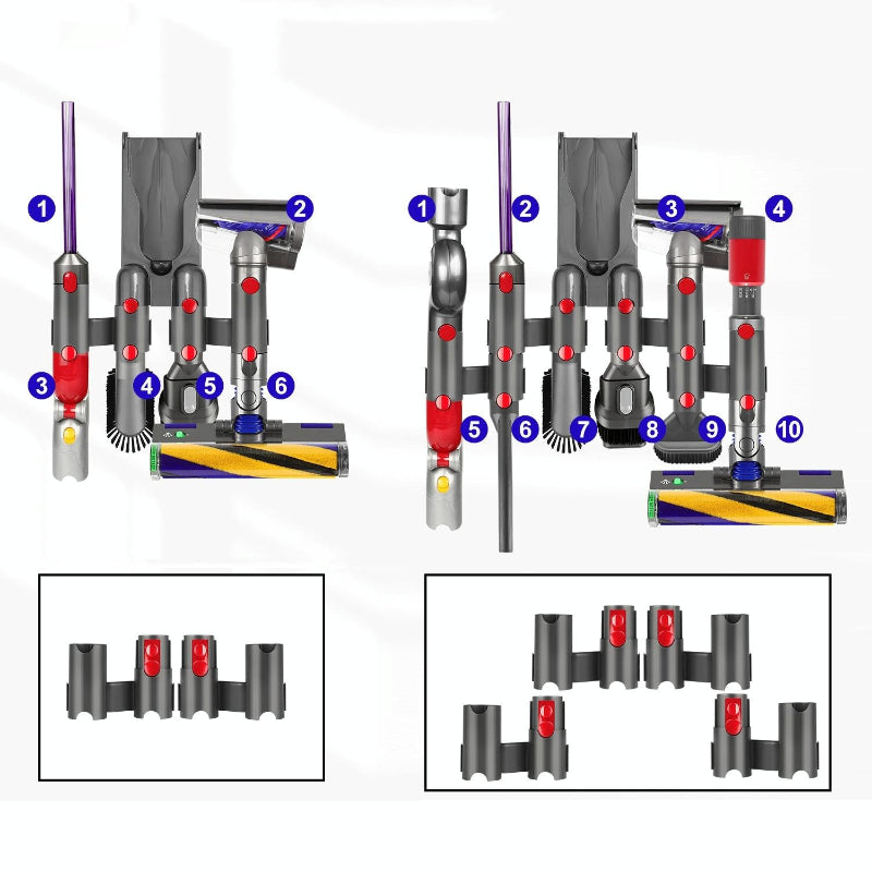 Vacuum Cleaner Storage Rack Extension Bracket For Dyson V7 V15 Pair