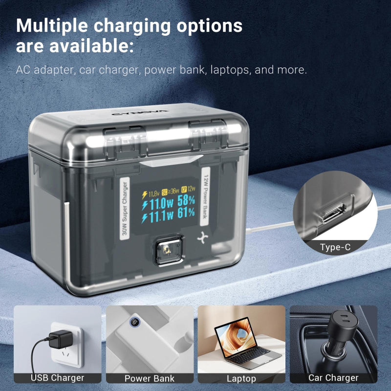 Smart Dual Charging Box For Insta360 X4 Camera With Two Way Capability