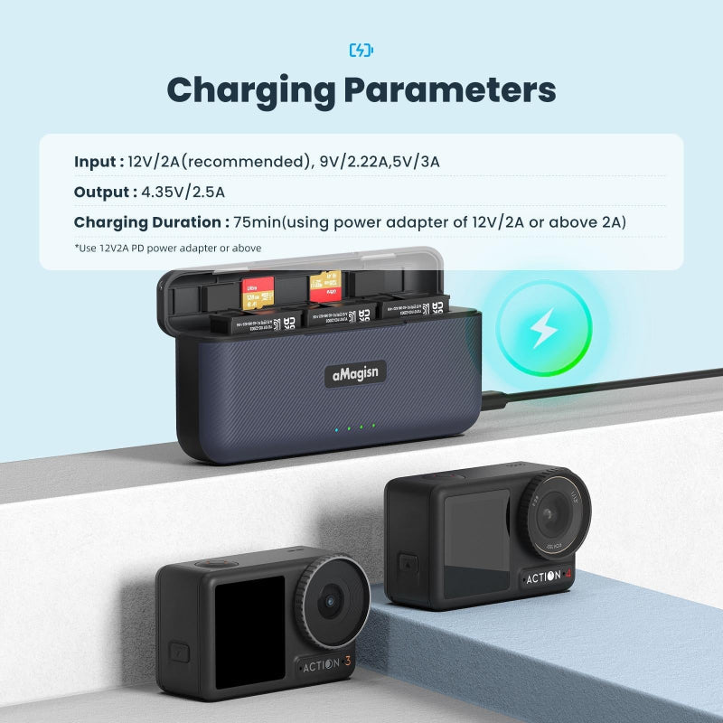 Fast Charge Charger For Sports Camera Accessories By Magisn