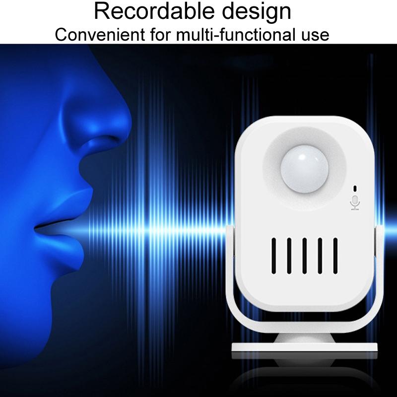 Smart Infrared Sensor Doorbell With Recordable Voice Prompt And Loudspeaker
