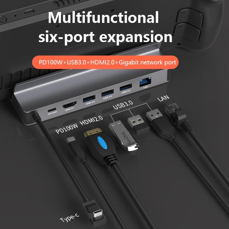 6 In 1 Type C Docking Station For Steam Deck And Rog Blueendless Ds601 Console