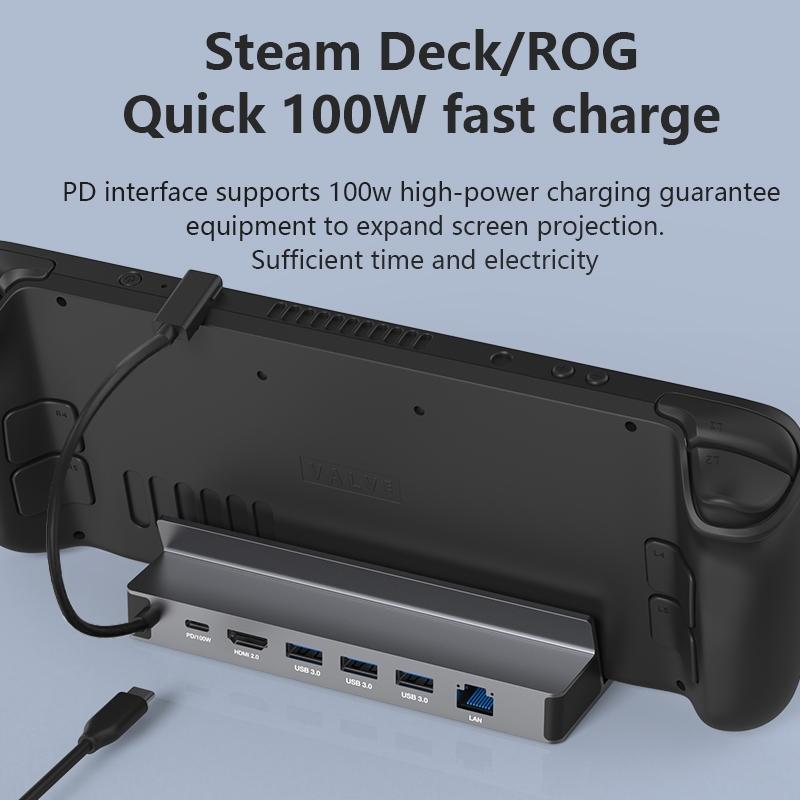 6 In 1 Type C Docking Station For Steam Deck And Rog Blueendless Ds601 Console