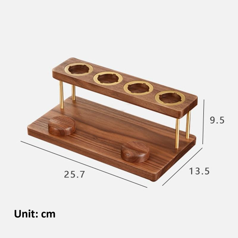 Countertop Organizer For Dyson Airwrap In Black Walnut With Brass Accents