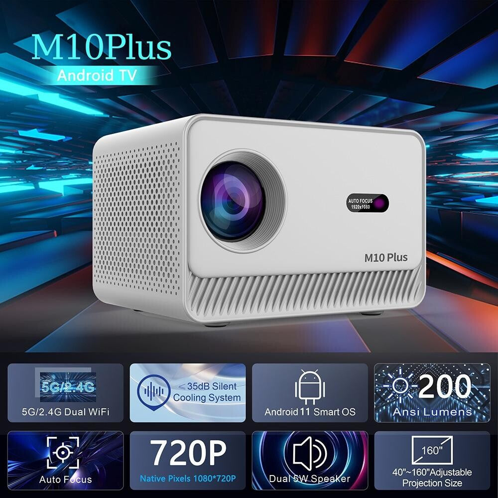 Android 11 Projector With Wifi Bluetooth Hd Resolution For Home Cinema