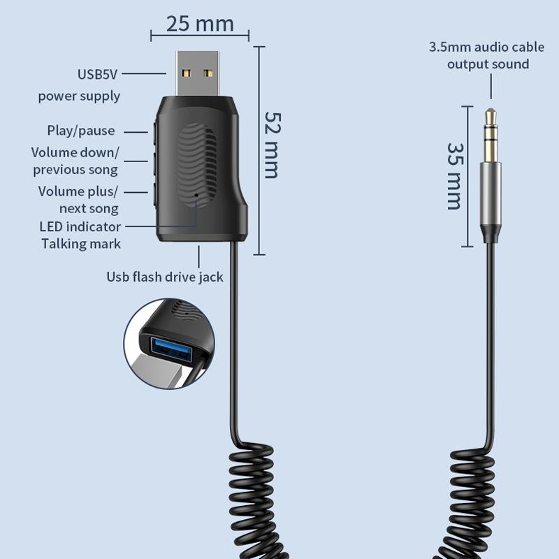 Bluetooth Car Receiver With 5.4 And U Disk Support For Audio Playback