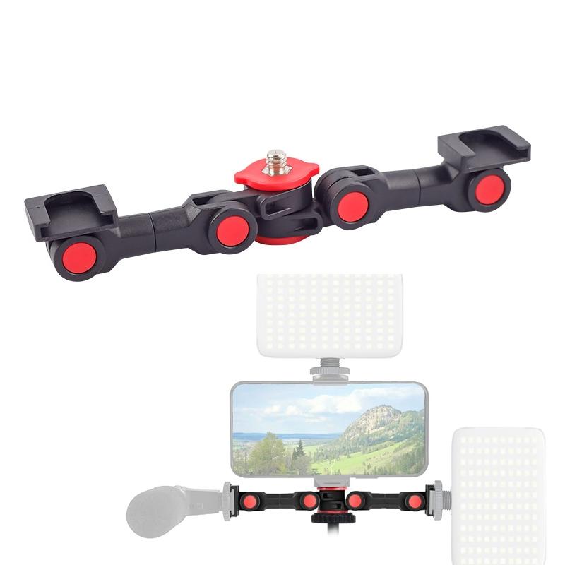 Universal Dual Cold Shoe Mount For Camera And Phone Versatile Accessory Mounting Devices