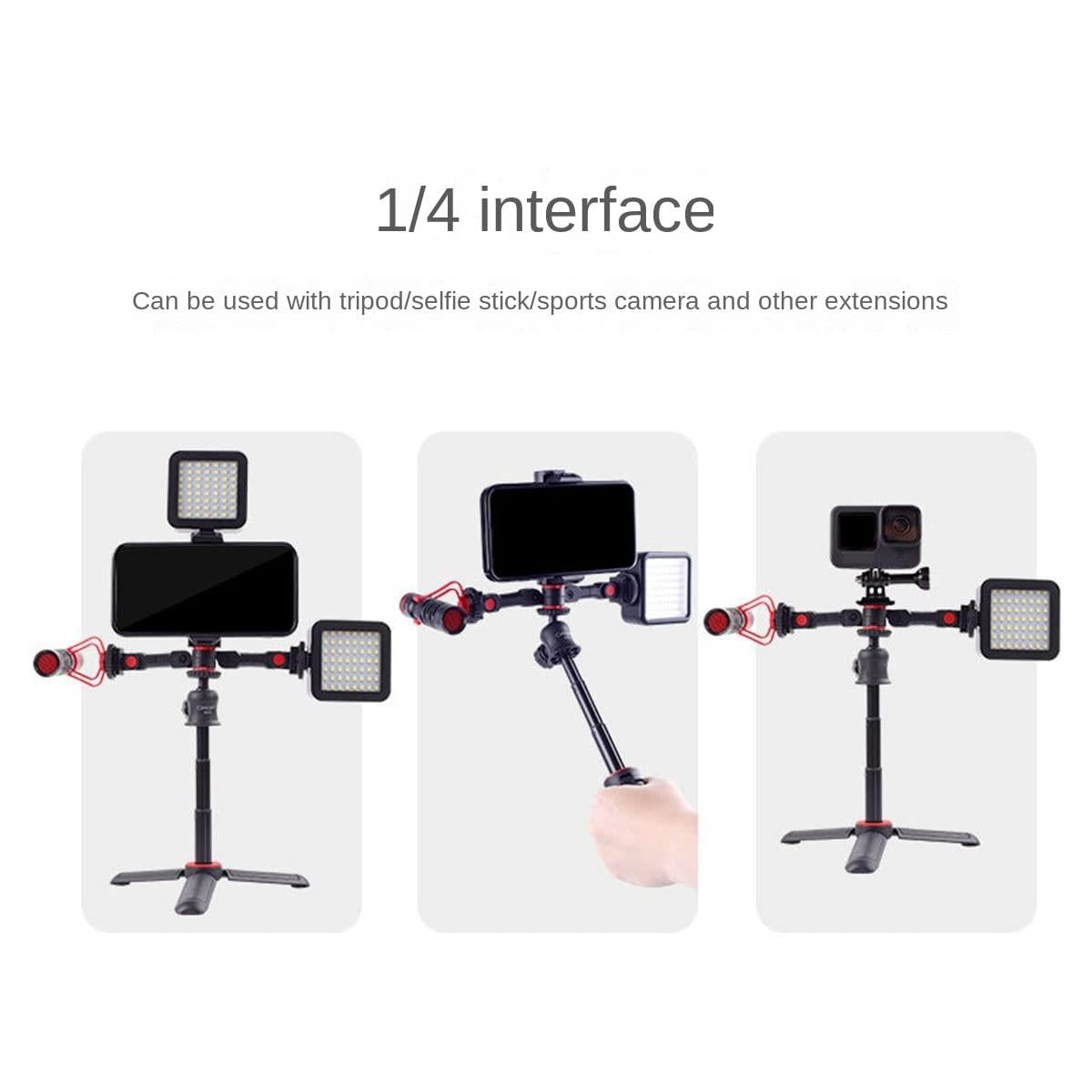 Universal Dual Cold Shoe Mount For Camera And Phone Versatile Accessory Mounting Devices